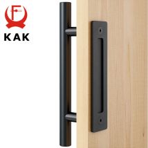 KAK 12" Set di maniglie per porte resistenti e a filo Maniglia per porta scorrevole per fienile Maniglia per porta grande design rustico su due lati Hardware