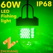 12V-24V Green High Power Fishing Lures Light Attractor 60W LED Underwater Fish Light