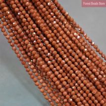 Naturstein perlen facettierter goldener Sandstein runde lose Perlen DIY Charms Armband Ohrringe für Schmuck herstellung 15 ''Zoll 2mm/3mm