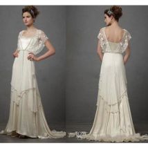 Ivory 1920s Wedding Dresses with Sleeves Catherine Deane Lita Modest Fairy Lace Chiffon 2024 beach boho Bridal Gowns Customized