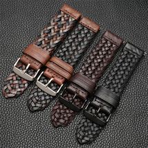 20mm 22mm 24mm Echtes Leder Geflochtene Armband Männer Frauen Universal Quick Release Rindsleder Handgelenk Band Armband zubehör
