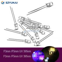 F5mm F3mm LED Lila Ultra Violet Ultra Helle 395 nm 365 nm UV LED Diode Licht emittierende Lampe 20 mA 5 mm runde wasserklare Linse