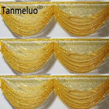 Good Quality Sequin Drape Swag Decoration For Event Party Curtain Glitter Wedding Backdrop Curtain Stage Background Valance