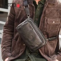 AETOO männer gemüse gegerbtem leder schulter tasche, trendy leder multifunktionale brust tasche, männer casual umhängetasche