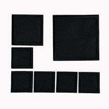 5Pcs Schwarz Quadrat Bestickte Patches Für Kleidung Eisen auf Patch Applique Aufkleber DIY Abzeichen Bekleidung Zubehör