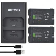 2 Stück 6700 mAh integrierter USB-RV4-Akku + Ladegerät für Ring Video Doorbell 2, Spotlight Cam, Stick-Up-Kamera und Türansichtkamera