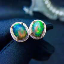 Natürliche Opal Edelstein Mode Ohrringe für Frauen Echt 925 Sterling Silber Charme Edlen Schmuck