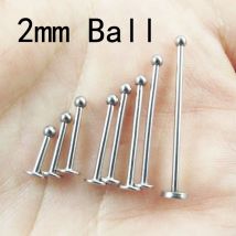 2 Stück 2 mm Mini-Kugel unsichtbarer Labret-Ring Edelstahl Lippenringe Gesichtsring Grübchenringe Tragus Helix Körperpiercing-Schmuck