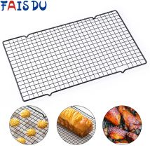 FAISDU 1 Uds. Estante de enfriamiento de pastel de pan para barbacoa de acero inoxidable de una sola capa, rejilla de enfriamiento en seco por goteo, bandeja para hornear, herramienta para hornear en