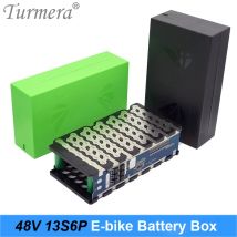 Turmera 48V E-Bike Battery Box Case 13S 30A 50A Balance BMS with 13S6P 18650 Holder Welding Nickel DC XT60 Plug for Diy Pack Use