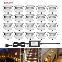 Qaca LED Niederspannungs-Einbau leuchten Kit mit Transformator IP67 wasserdichte Außen landschafts beleuchtung 12V Terrassen treppen lampen