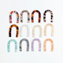 Schildkröte Shell Ohrring Charme, Acetat Stick Charme, U Förmigen anhänger, U Förmigen Ohrringe Teil, 35x26mm, ACE250