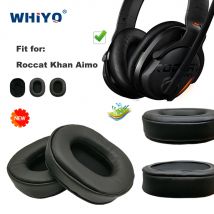 Ersatz-Ohrpolster für Roccat Khan Aimo Headset-Teile, Lederkissen, Samt-Ohrenschützer, Kopfhörer-Hülle
