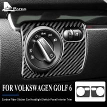 Echte weiche Kohlefaser für Volkswagen VW Golf 6 2008 2009 2010 2011 2012 2013 R MK6 Scirocco 2009–2016 Scheinwerferschalter Innenraum