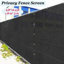 1,8x5m Schwarz Zaun Privatsphäre Screen Windschutz Abdeckung Netting Mesh Stoff Tuch-Stop Nachbar Sehen-Durch stop Hunde Bellen