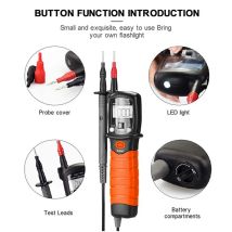 BTMETER BT-38B, digitales Multimeter, Handstift-Typ, LCD-Display mit Hintergrundbeleuchtung, DC/AC-Voltmeter, Spannungsmesser, Kontinuitätstester