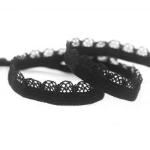 BRISTLEGRASS 2 5 10 Yard 3/8" 10mm Picot Loop Frilly Lace Trim Elastics Mesh Spandex Bands Headband Lingerie Dress Sewing Crafts