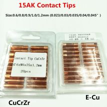 15AK Contact Tip CuCrZr MIG Torch/Gun Consumables 0.6 0.8 0.9 1.0 1.2mm M6x25mm 20pcs Welding Tips for MIG MAG Welding Torch