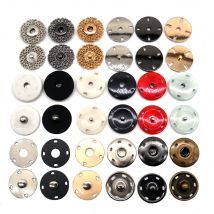 10 Sets Gold Schwarz Silber große runde unsichtbare Druckknöpfe Druckknopf für Anzug Jacke Verschluss Nerz Mantel Zubehör DIY