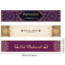 Eid Mubarak Table Runner Ramadan Decorations for Home 2025 Decor EID Mubarak Kareem Ramadan Festival Eid Al-Adha Mubarak Decor