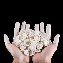 50/100 Pcs Weiß Einweg Fingerspitzen Schutz Handschuhe Gummi Nicht-slip Finger Abdeckung Kinderbetten Für DIY Harz Form Werkzeug liefert