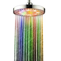 Water Power 8 Inch ABS Round Plastic Shower Nozzles with Multicolor Fast Flashing Type
