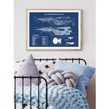 USS Enterprise NCC -1701-D Blueprint Posters and Prints Star Fleet Spaceship Boys Room Wall Art Canvas Painting Home Art Decor