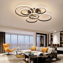 Hot led lampadario luci dimmerabili + APP anelli designer per soggiorno camera da letto soffitto lampadari moderni lampara techo