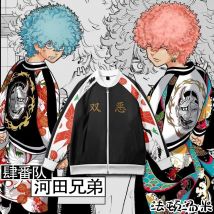 Tokyo Avengers Drucken Jacke Uniform Harajuku Kawata Nahoya Kawata Soja Herbst Unisex Zipper Mantel