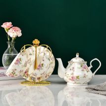 European Ceramic Tea Set English Afternoon Tea Cup Set Teapot High-Grade Porcelain Coffee Pot 1 TeaPot 2 Cups and Saucers