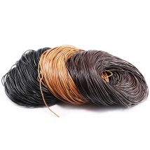 2-5 m/lot 1,5 2 2,5 3 4 5 6 mm 3-kolorowy sznurek z prawdziwej skóry bydlęcej Okrągły sznurek do bransoletek DIY Sznurek sznurkowy do tworzenia biżuterii