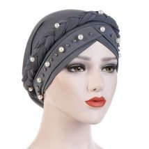 Kopf Schal für Muslimische Frauen Solide Baumwolle Turban Motorhaube Hijab Caps Weiße Perle Innere Hijabs Femme Musulman Arabischen Wrap Turbantes