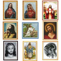 Jesus Heiliges Herz Christus Religiöse Figur Malerei Zählen Druck DIY Kreuz Stich Kit DMC 11CT 14CT Stickerei Hand Set