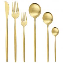 36Pcs Gold Matte Besteck Besteck Set Edelstahl Geschirr Set Dessert Gabel Löffel Besteck Set Küche