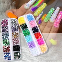 2400 stücke 2mm ab Gelee Strass steine setzen runde Harz Flatback bunte Glitzer Strass DIY 3D Nail Art Dekorationen