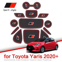 for Toyota Yaris 2020 2021 Anti-Slip Gate Slot Cup Mat for Hybrid GR Sport Style Modification Accessories Pad
