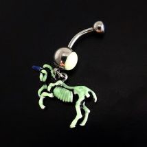 Jhjt 14g baumeln Bauchnabel Piercing 316l Edelstahl leuchtende Einhorn Nabel Schmuck Nombril Piercing