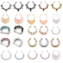 1PCS Edelstahl Gefälschte Nase Ring Clip Auf Septum Piercing Faux Hoop Indische Nase Ring Pircing Nariz Punk Körper piercing Schmuck