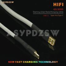 HIFI DIY 4N Sterling silber Männlichen USB 3,1 Typ-A zu Typ-C Daten/ladekabel 70cm/1,2 M/2M