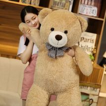 Gigante 105 centimetri Morbido Teddy Bear Giocattoli di Peluche Bianco Rosa e Orso Marrone Super Grande Che Abbraccia Cuscino Animale Cuscino Per Bambini Regalo Di Compleanno
