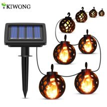 Solar String Lichter LED Outdoor Wasserdicht Flackern Flamme Hängen Solar Laterne Lampe mit 8 Ball für Terrasse Garten Hof