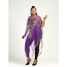 Spring 2024 New African Women's Fashion Gown Chiffon Batwing Sleeve Sequins And Fringes Loose Versatile Dress With Free Size