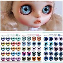 9 teile/satz DIY Eyechips Muster Blyth Puppe Auge Chips Papier Muster für 1:6 ICY Blyth Puppe Zubehör Schüler paster DIY WERKZEUG