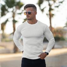 Neue Herbst Mode Dünne Pullover Männer Casual Langarm Pullover Mann Oansatz Feste Slim Fit Pullover Stricken Tops pull homme