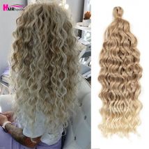18-24 Inch Ocean Wave Crochet Braid Hair Hawaii Afro Curls Natural Synthetic Braiding Hair Extensions Pink 613 Hair Expo City