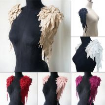 2 Teile/satz Stickerei Engel Flügel Applique Nähen Blume Kragen Patch Für Hochzeit Party Kleid Braut Kleid Kleidung DIY Handwerk