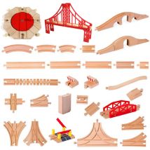 1 stücke Holz Track Teile Buche Holz Zug Track Racing Eisenbahn Zug Spielzeug Zubehör fit für Marke Tracks für Kinder geschenk
