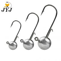 10 teile/los große kopf jigs haken 1g-20g Alle größe Runde Ball Jig Kopf Haken Weedless lange Schaft Jig Kopf Für Weiche Wurm Angeln