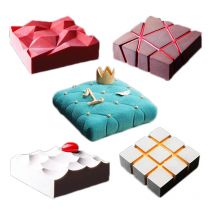 Silicone Mousse Muffa Della Torta Diamante Picco Piazza Quadrata Twill di Hill 3D Del Bigné Della Gelatina del Biscotto Mini Muffin Sapone Maker FAI DA TE di Cottura strumenti