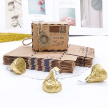 50 pezzi bomboniere vintage scatole di caramelle carta kraft tema da viaggio aereo scatole postali con bussola appesa souvenir della festa nuziale